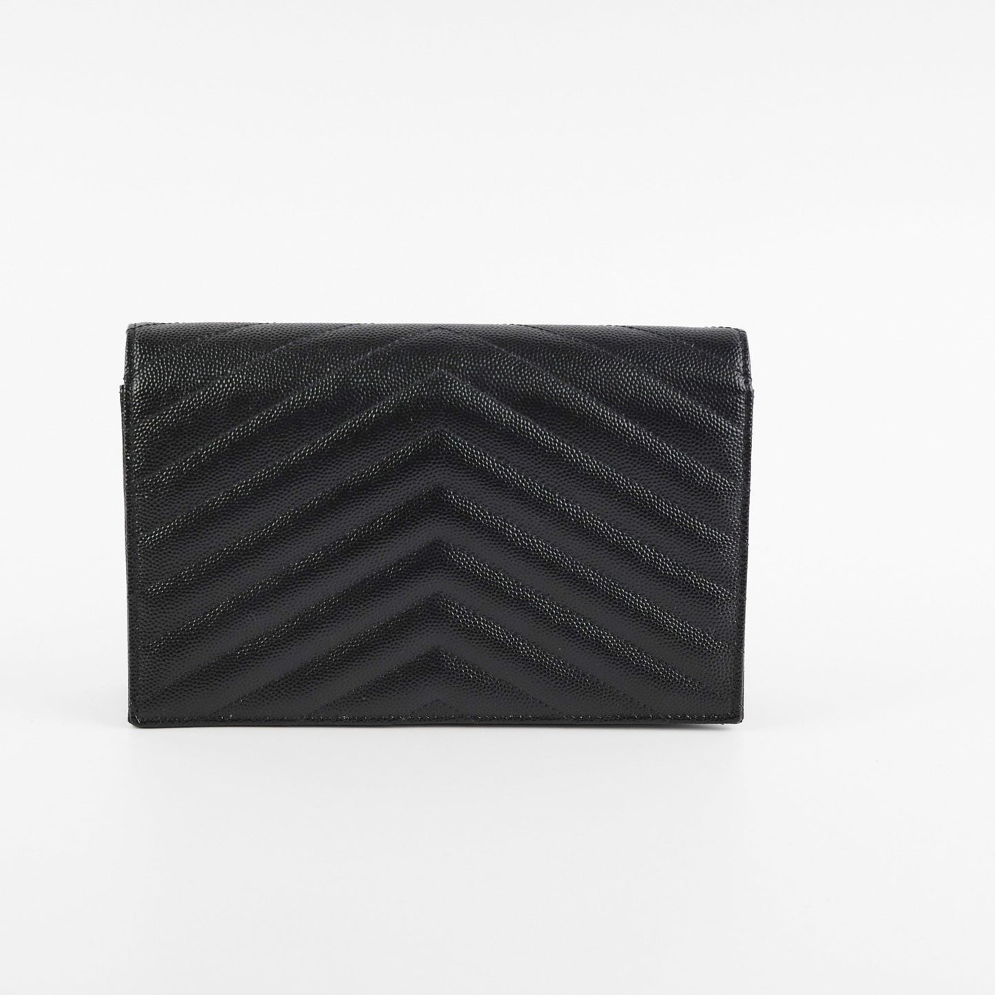 Saint Laurent Cassandre Wallet On Chain (WOC) Small Black