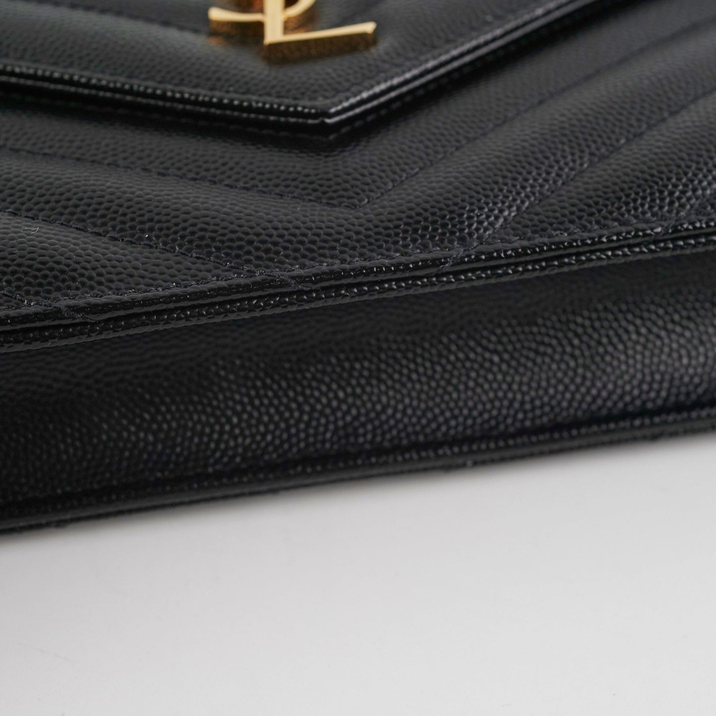 Saint Laurent Cassandre Wallet On Chain (WOC) Small Black