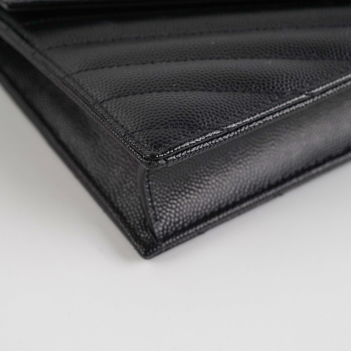 Saint Laurent Cassandre Wallet On Chain (WOC) Small Black