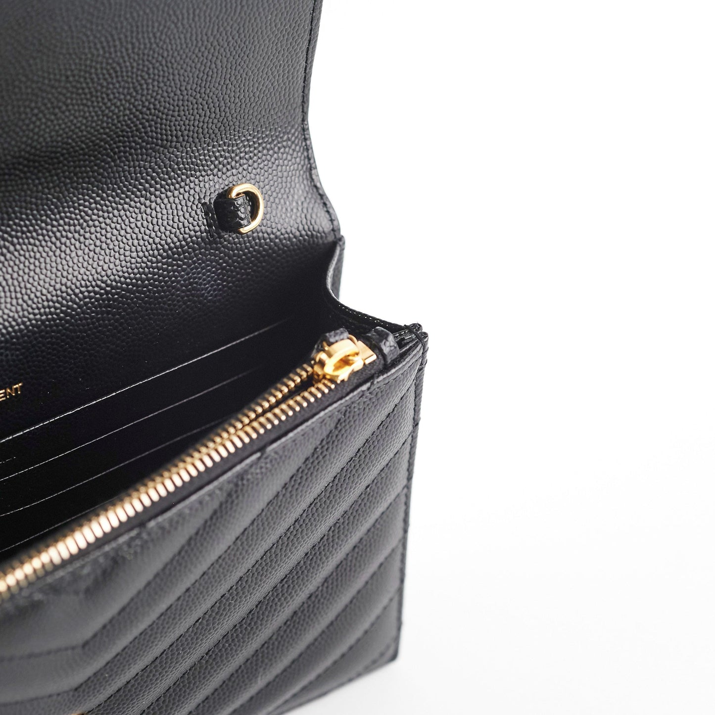 Saint Laurent Cassandre Wallet On Chain (WOC) Small Black