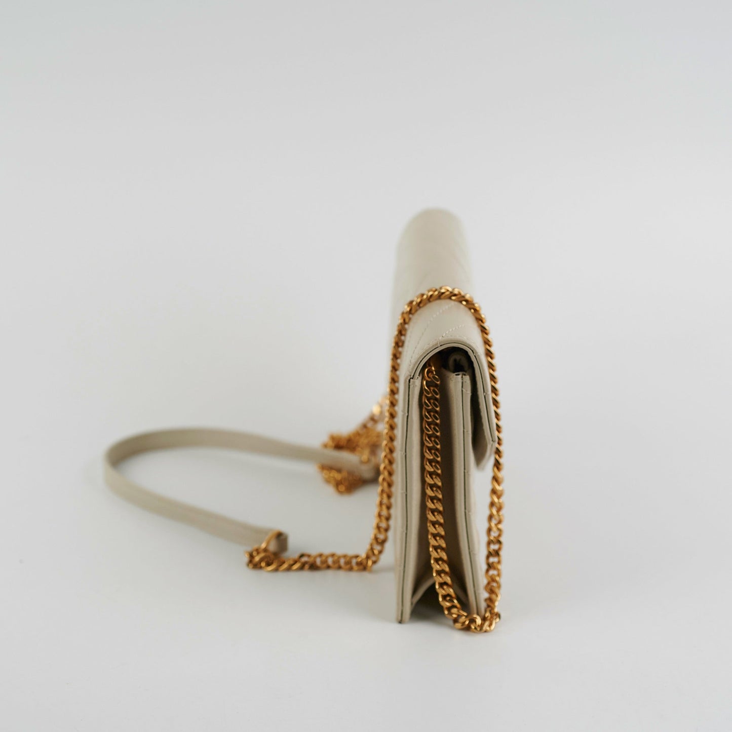 Saint Laurent Cassandre Envelope Cream Wallet On Chain WOC
