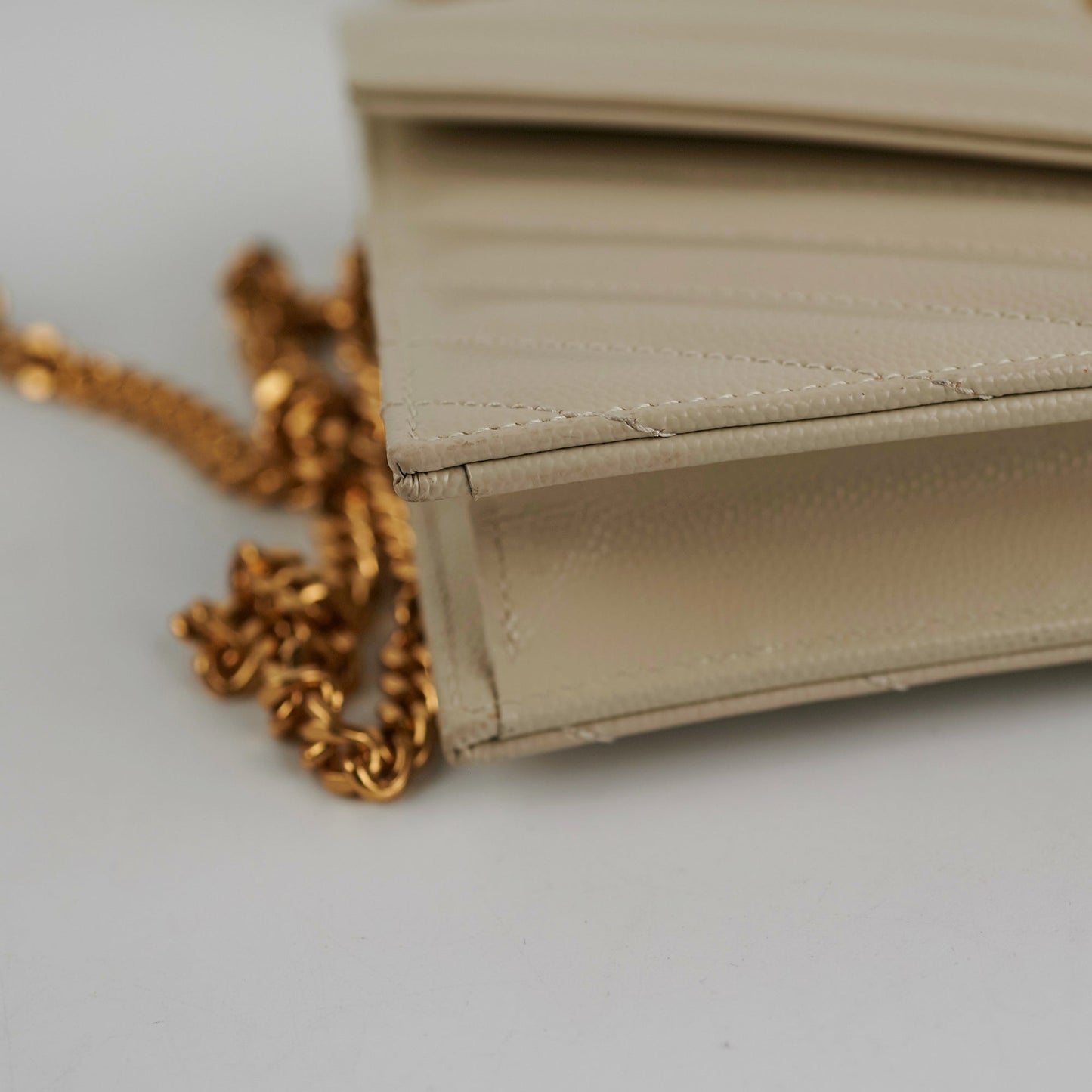 Saint Laurent Cassandre Envelope Cream Wallet On Chain WOC