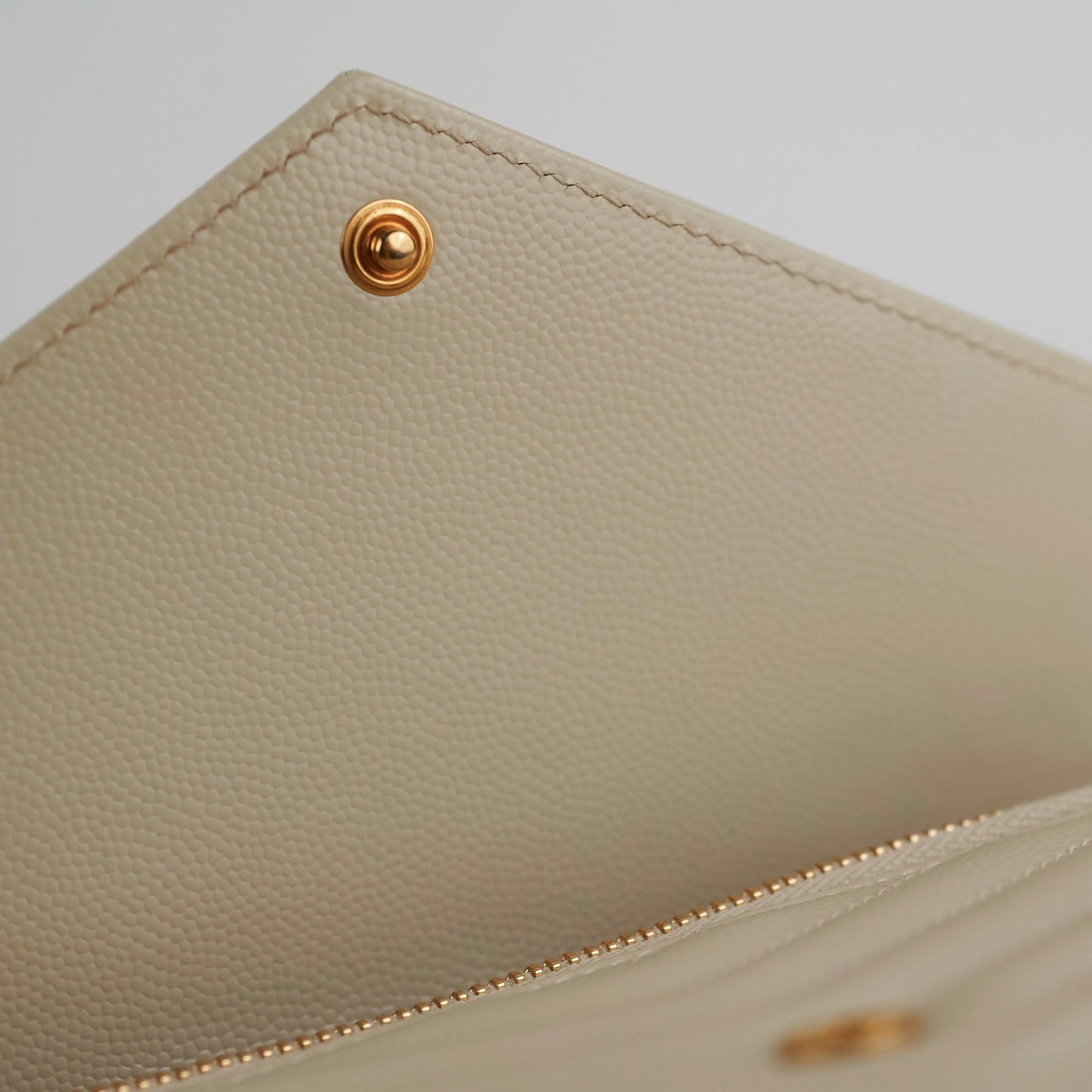 Saint Laurent Cassandre Envelope Cream Wallet On Chain WOC