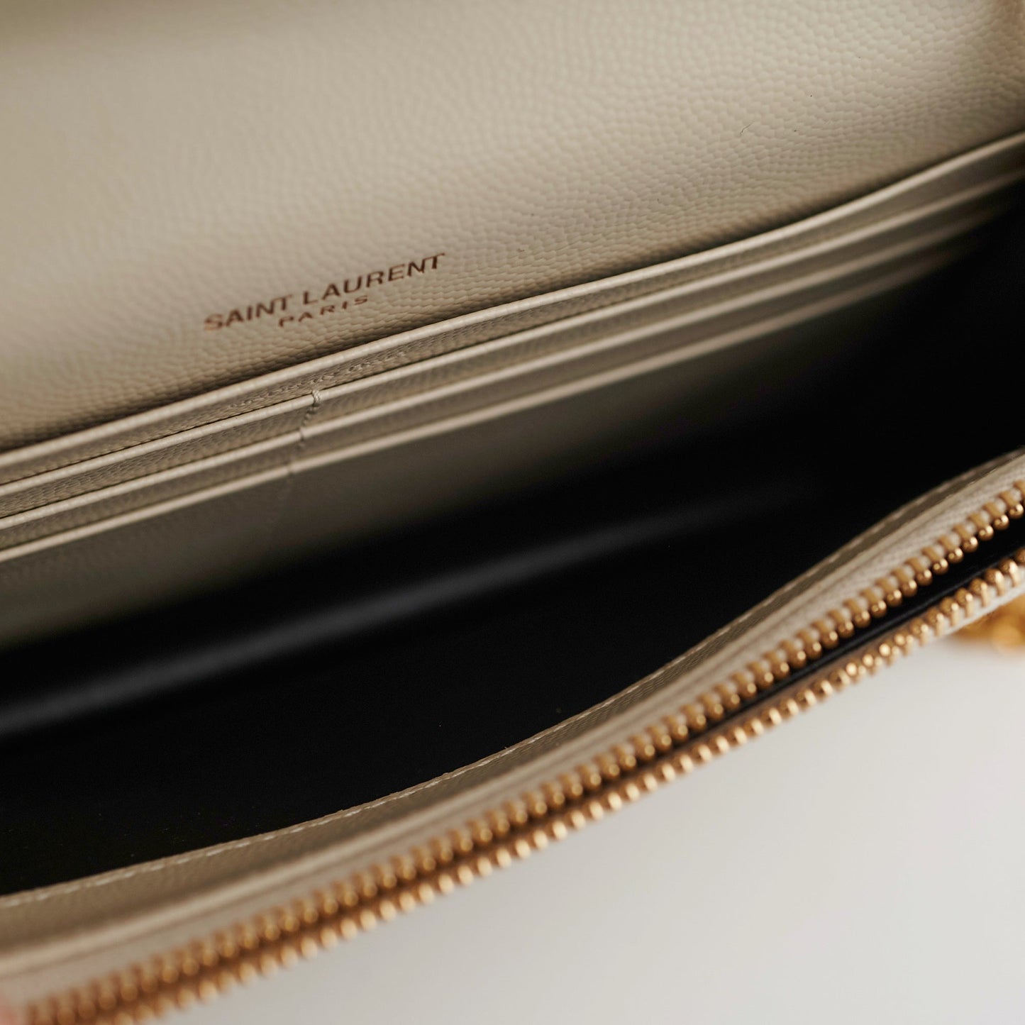Saint Laurent Cassandre Envelope Cream Wallet On Chain WOC