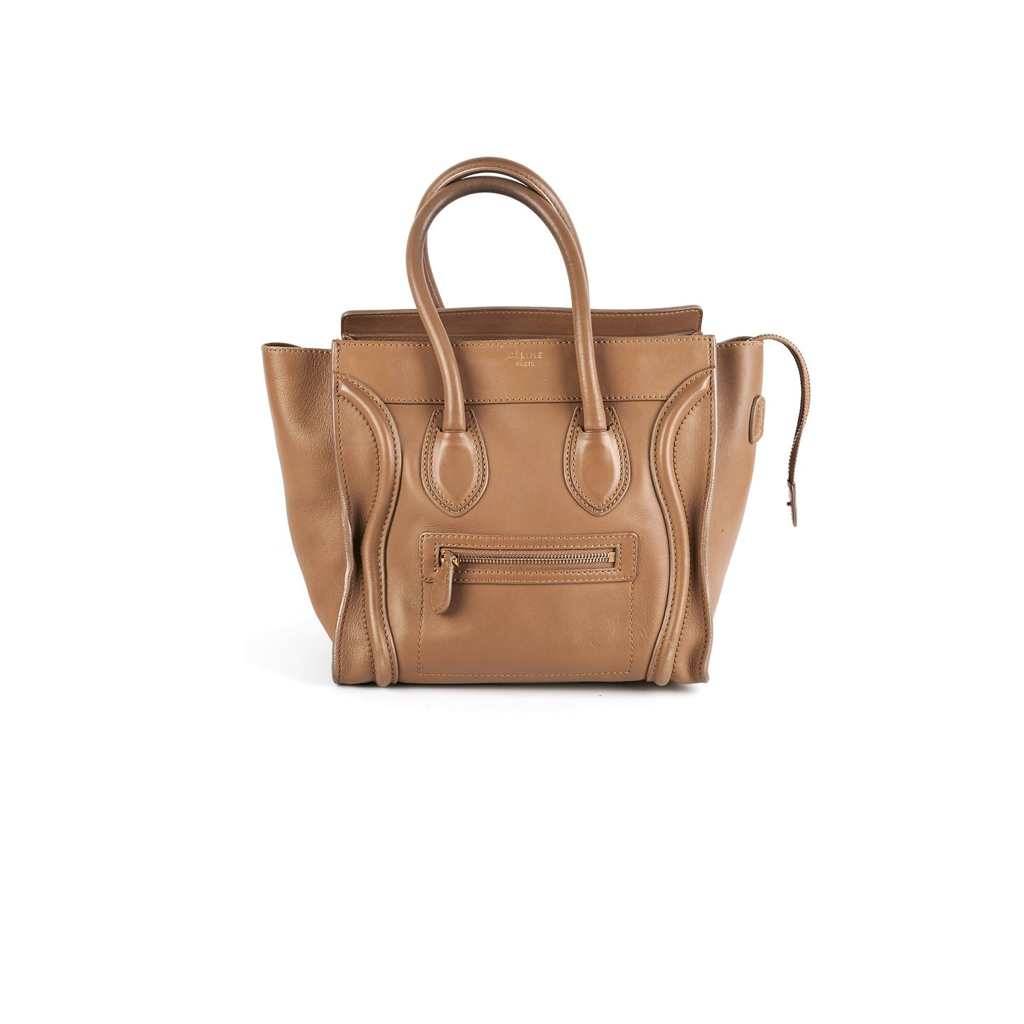 Luxury CELINE Micro Luggage Taupe Tote