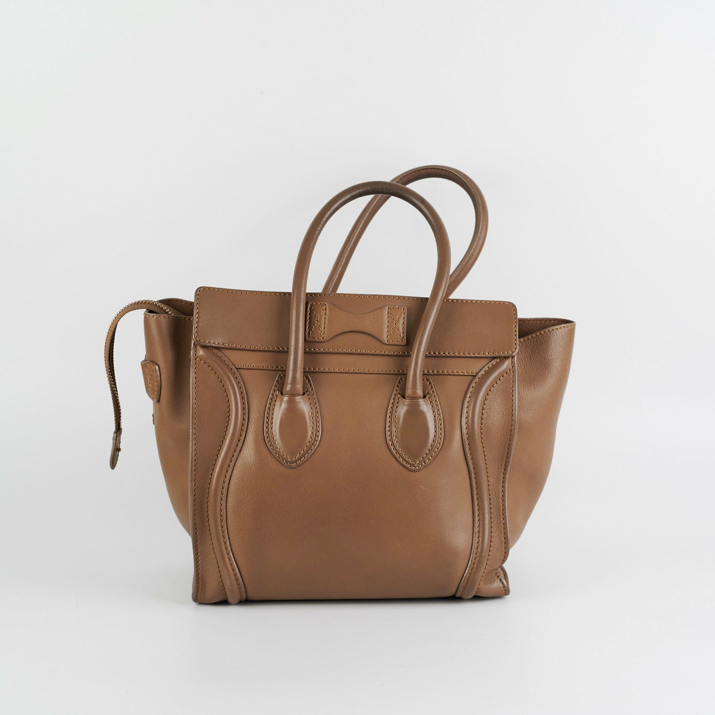 Luxury CELINE Micro Luggage Taupe Tote