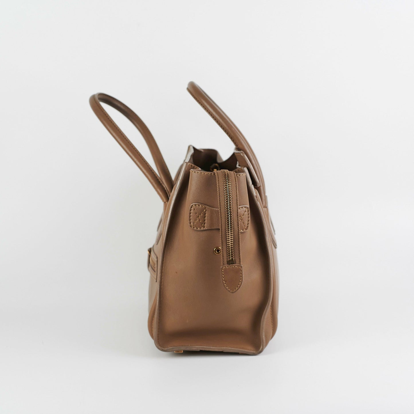 Luxury CELINE Micro Luggage Taupe Tote