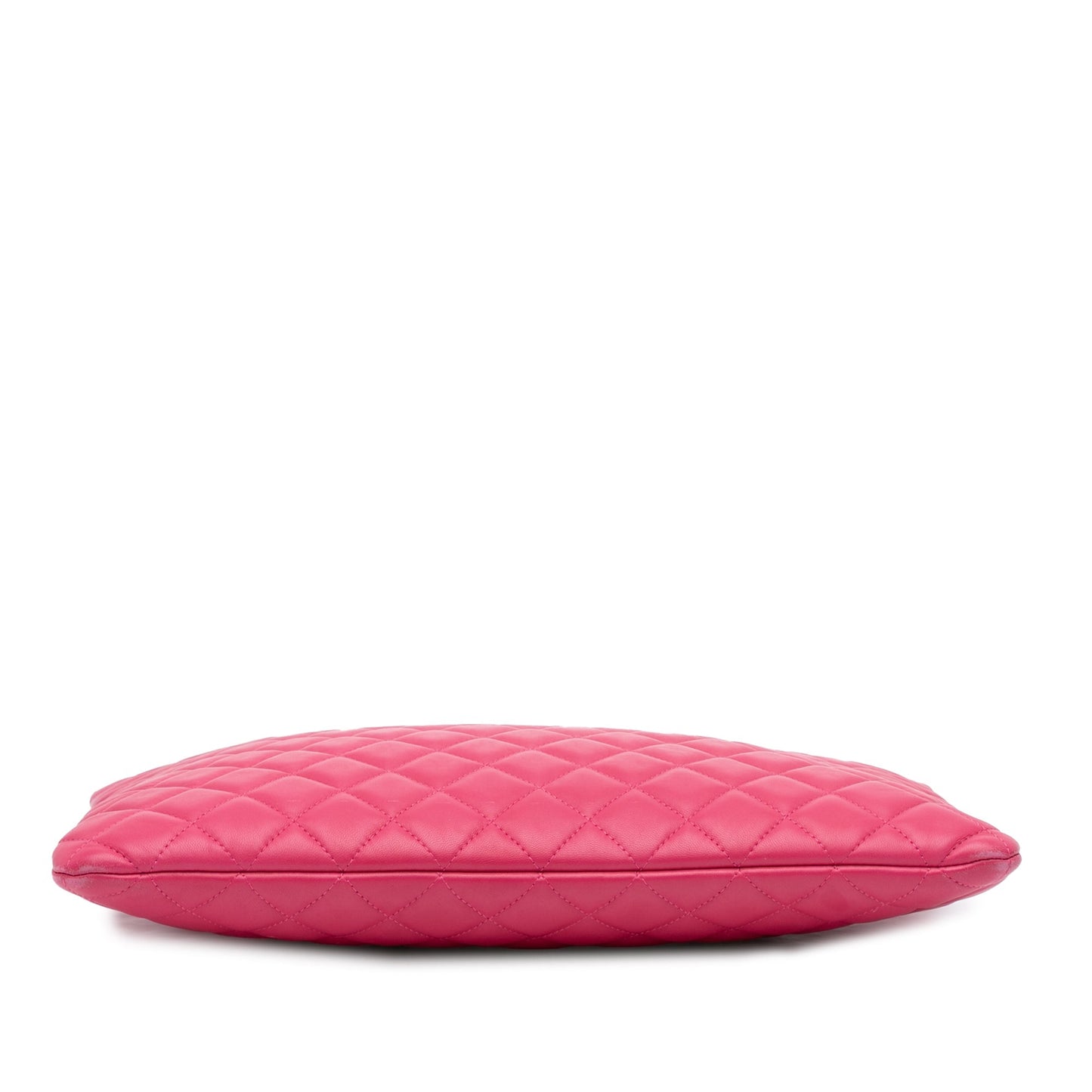Pink Chanel Large Quilted Lambskin O Case Clutch