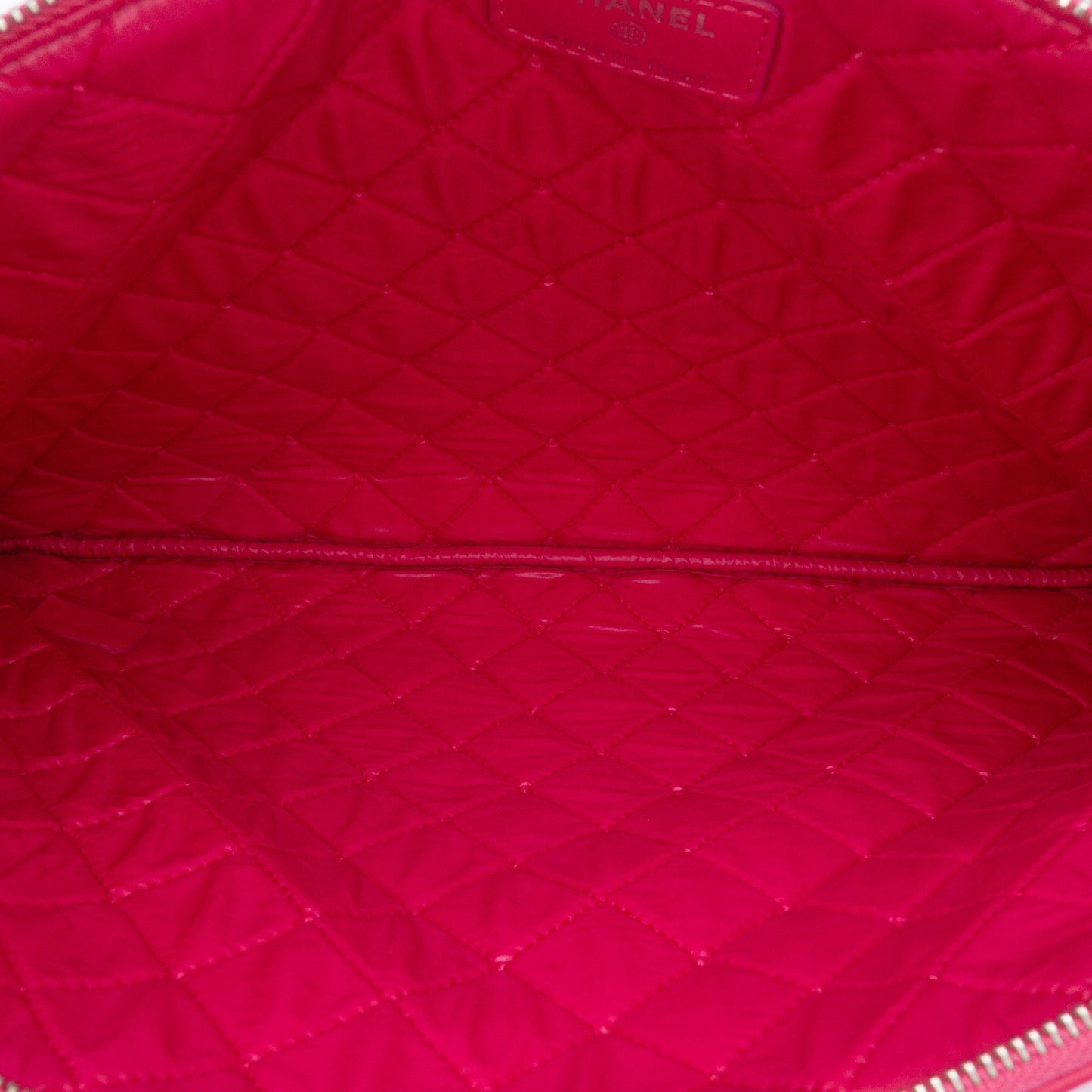 Pink Chanel Large Quilted Lambskin O Case Clutch