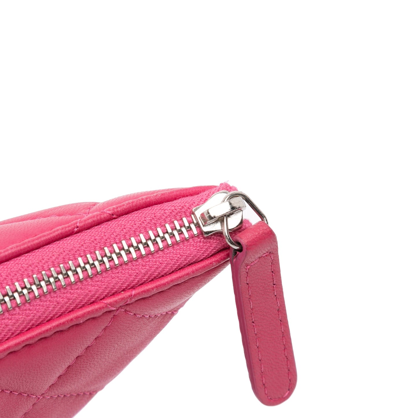 Pink Chanel Large Quilted Lambskin O Case Clutch