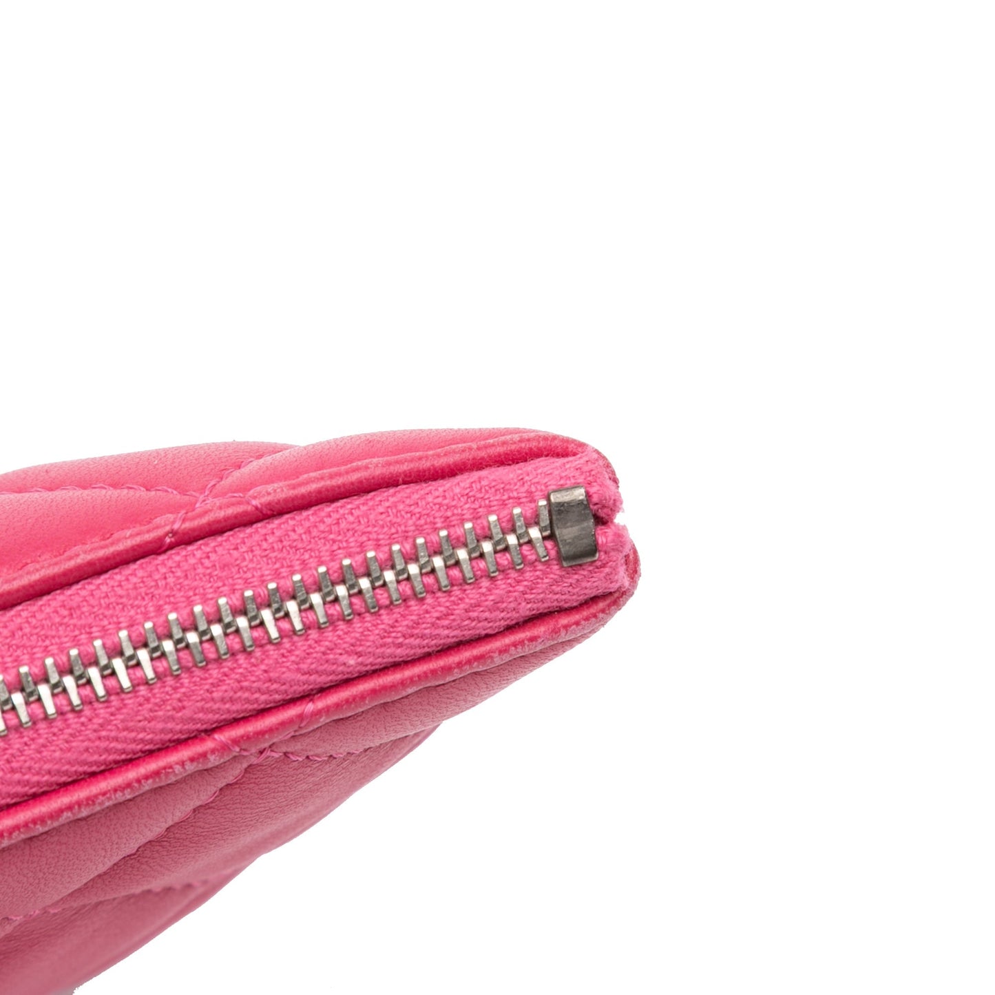 Pink Chanel Large Quilted Lambskin O Case Clutch