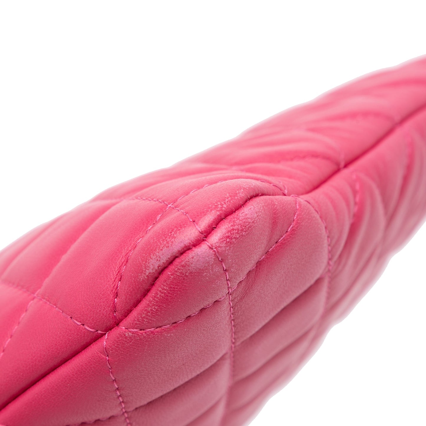 Pink Chanel Large Quilted Lambskin O Case Clutch