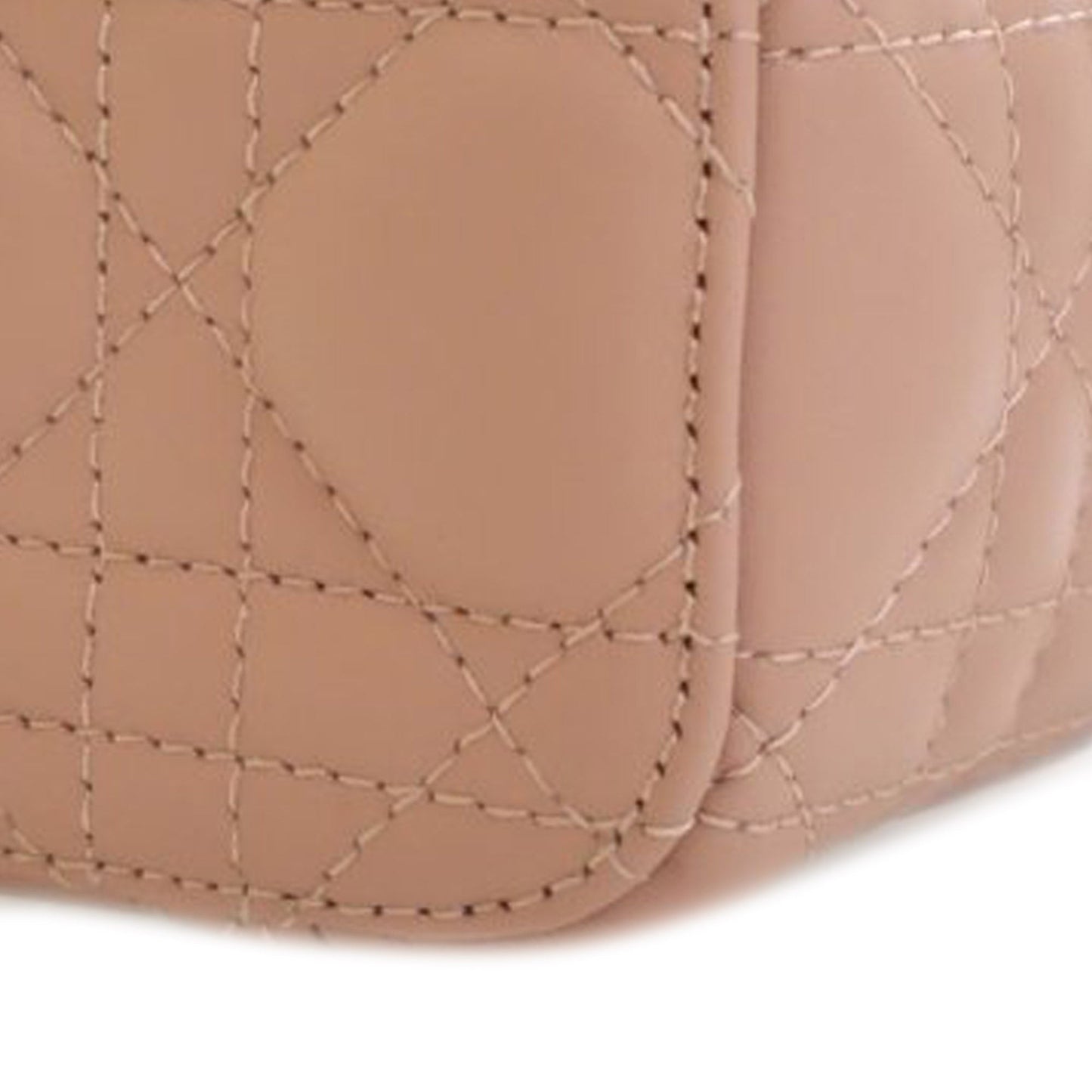 Brown Dior Micro Lambskin Cannage Lady Dior Vanity Case Satchel