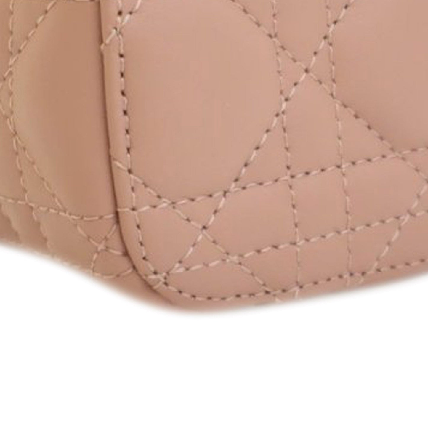 Brown Dior Micro Lambskin Cannage Lady Dior Vanity Case Satchel