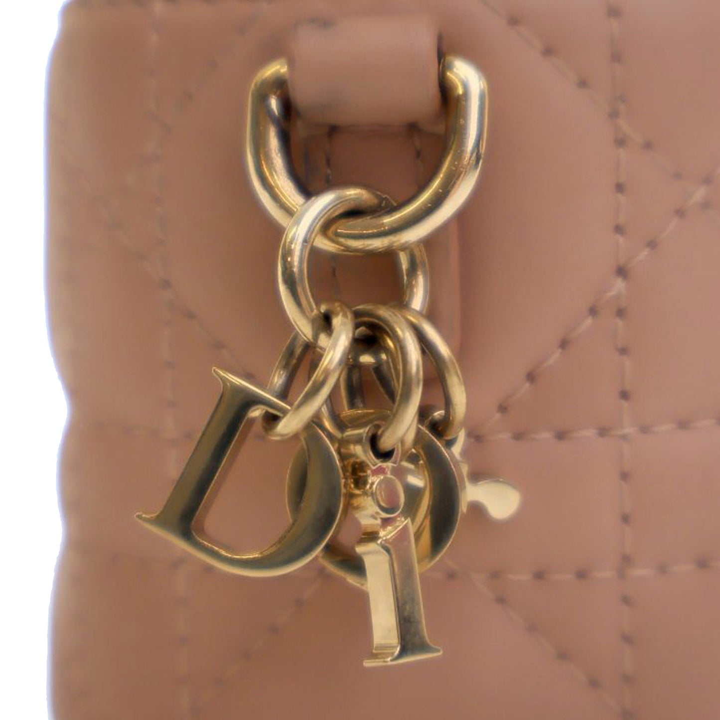 Brown Dior Micro Lambskin Cannage Lady Dior Vanity Case Satchel
