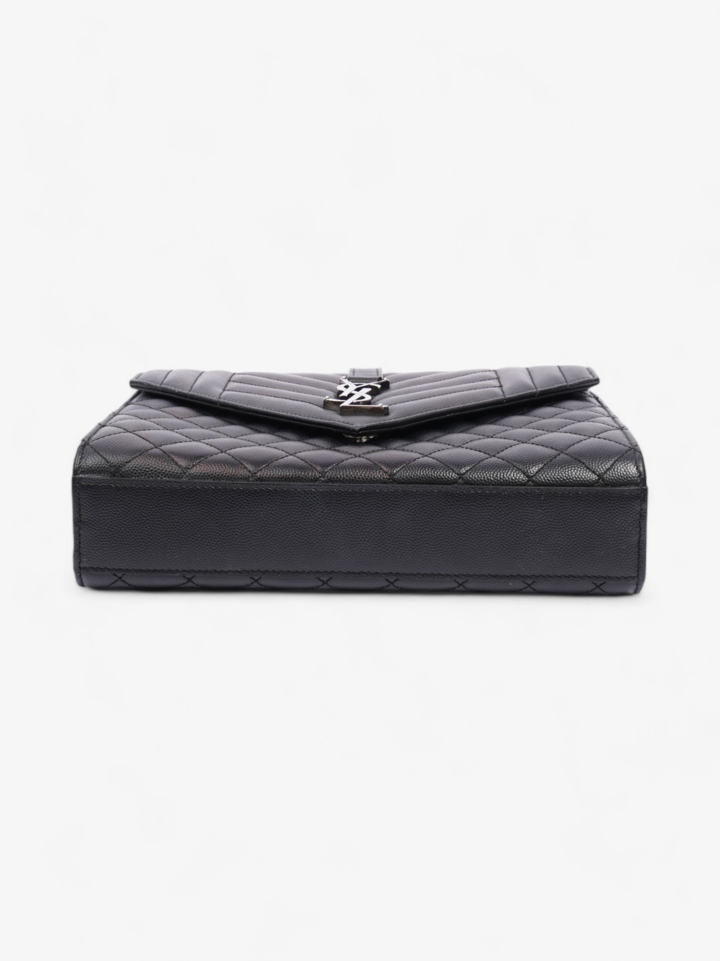 Saint Laurent Envelope Black Calfskin Leather Medium