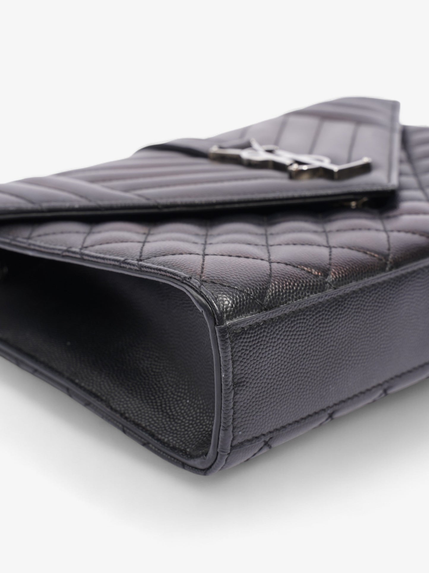 Saint Laurent Envelope Black Calfskin Leather Medium
