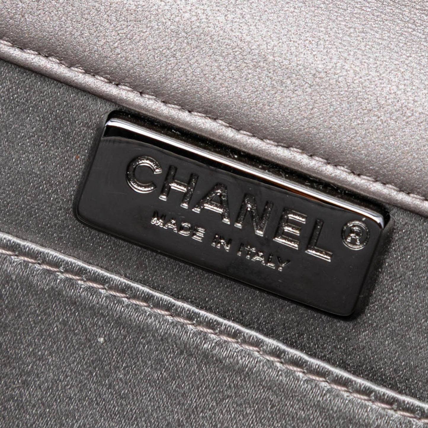 Gray Chanel Small Lambskin Chocolate Bar CC Piercing Studded Chain Flap Crossbody Bag