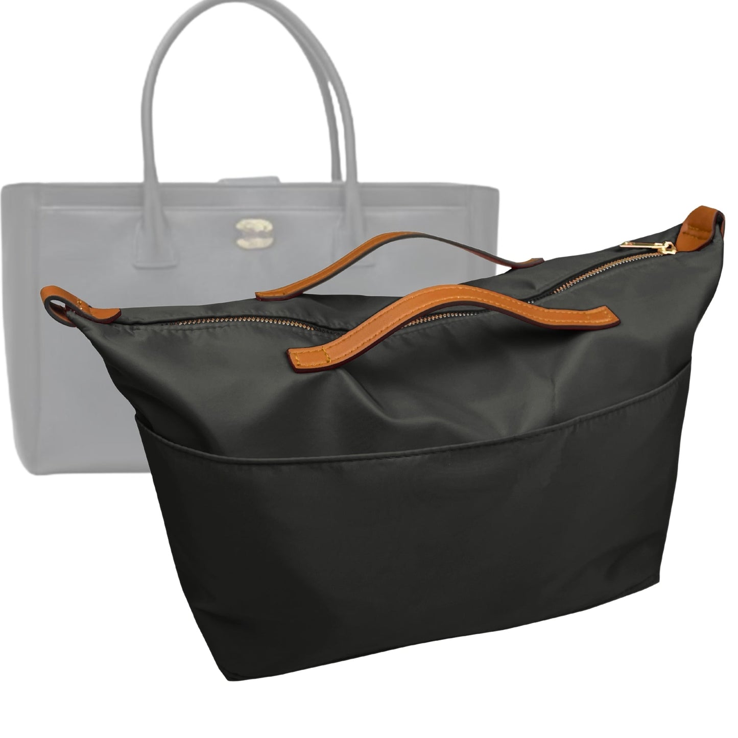 Organizer for [Cerf Medium, Chanel] Bag Insert (Nylon, Zip Cover with Handle)
