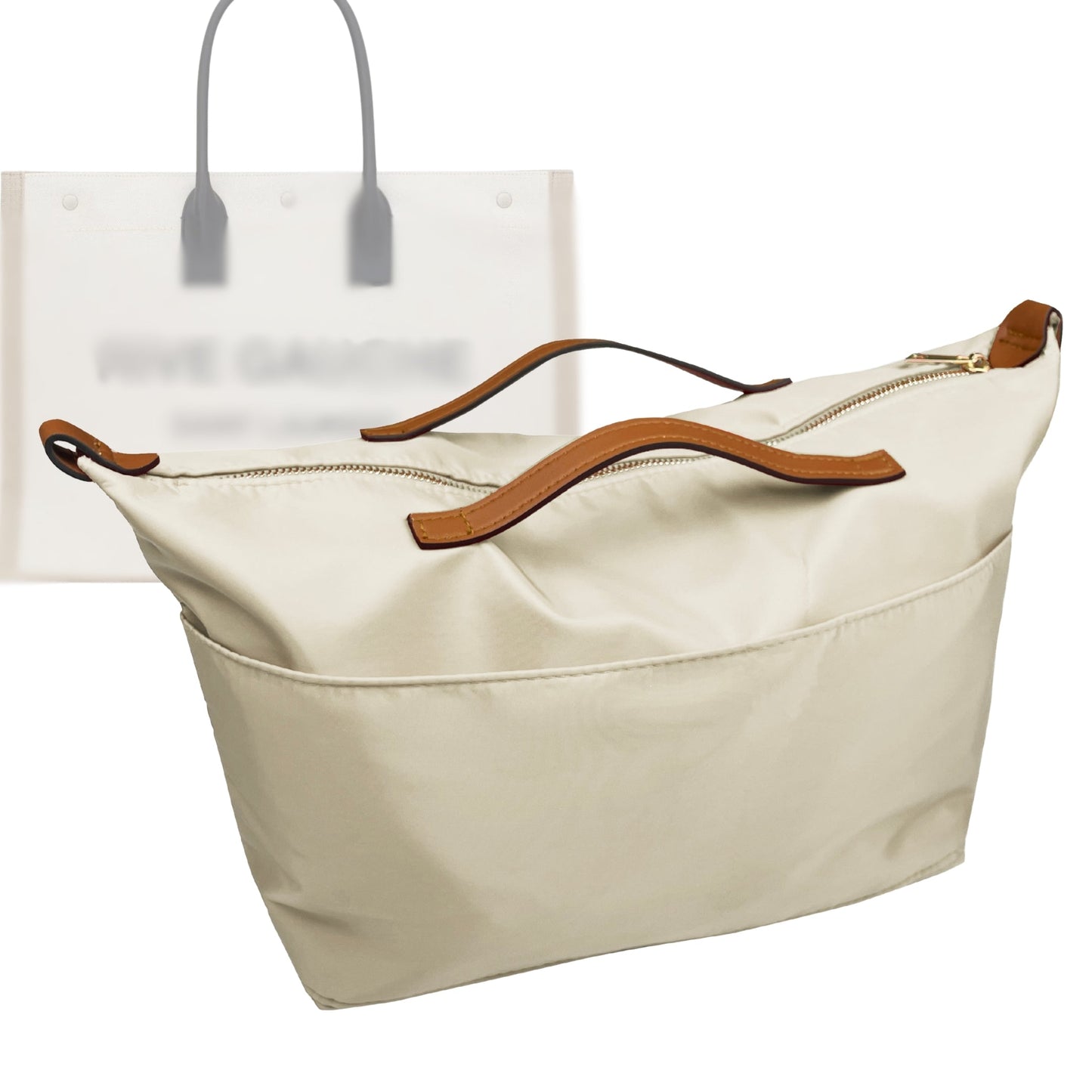 Organizer for [Rive Gauche Small, Saint Laurent (YSL)] Bag Insert (Nylon, Zip Cover with Handle)