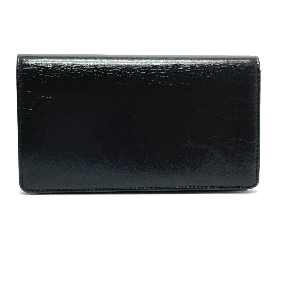 CHANEL Folded wallet A82184 leather black VOTEZ COCO Logo embossed   Women
