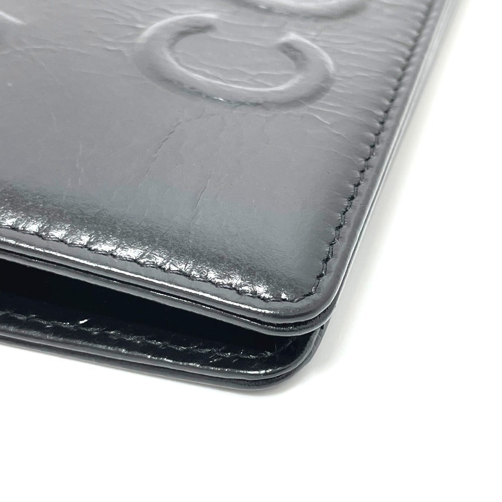 CHANEL Folded wallet A82184 leather black VOTEZ COCO Logo embossed   Women