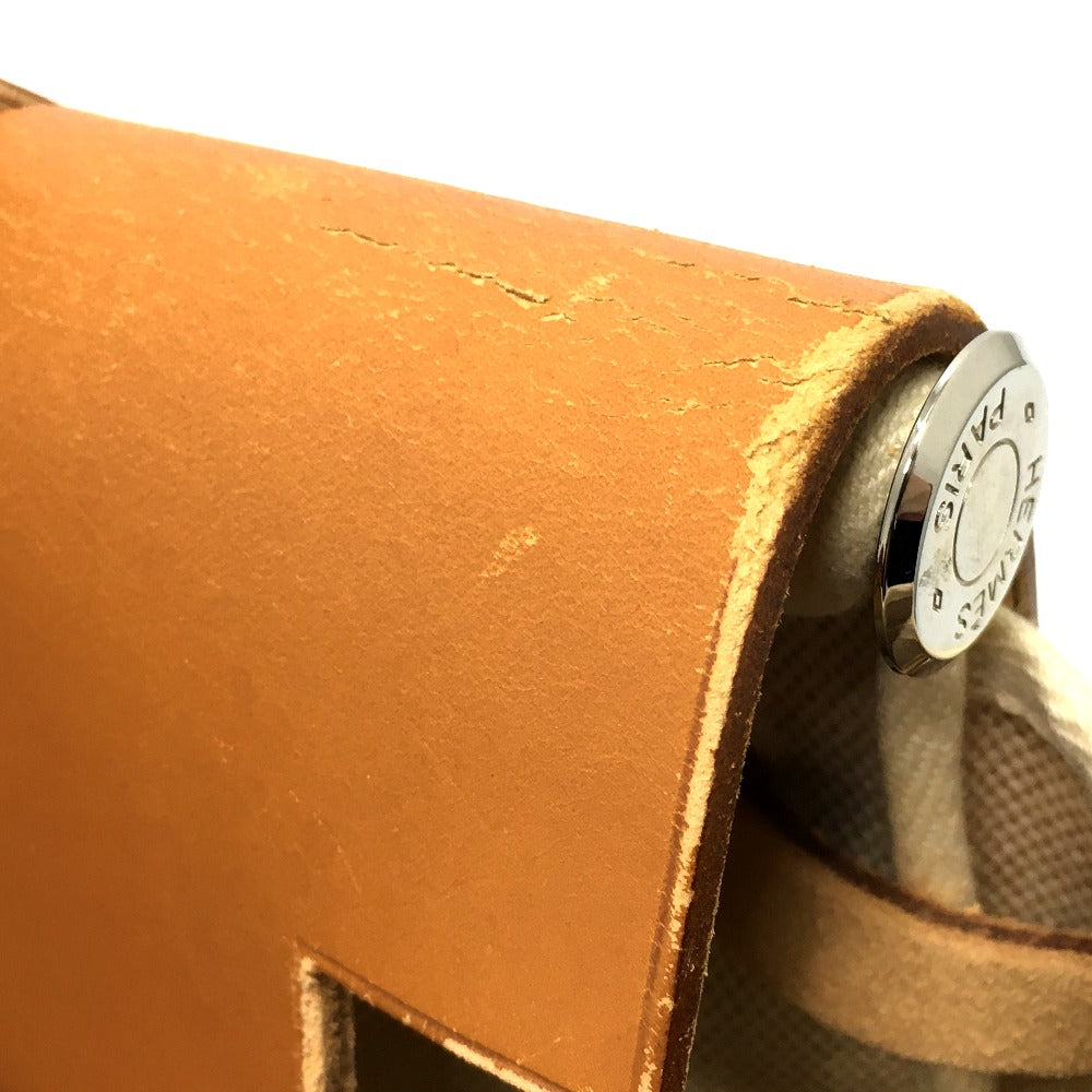 HERMES Backpack Leather/Toile GM beige With replacement bag Herbag add PM Women  d