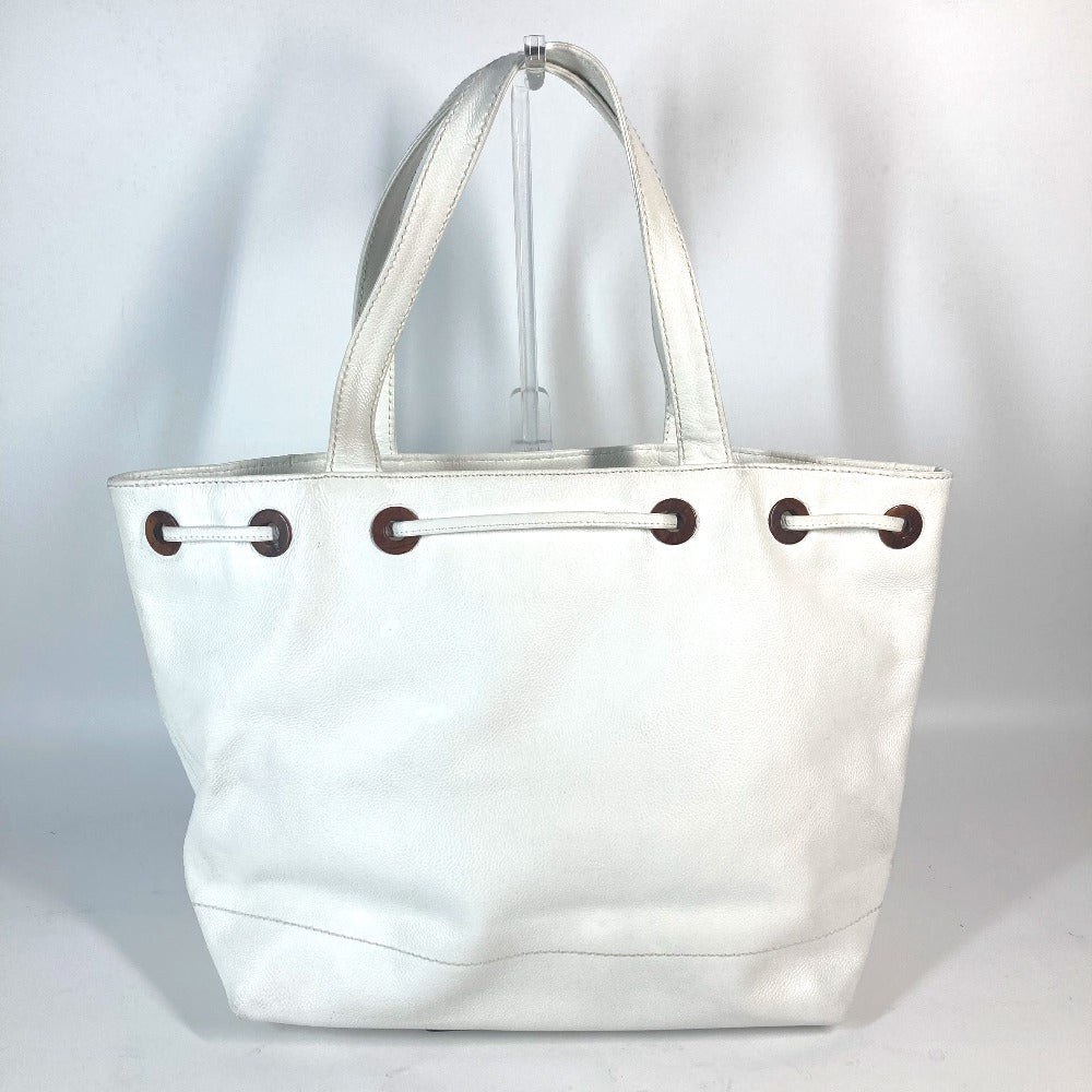 CHANEL Tote Bag Caviar skin white CC COCO Mark purse Women