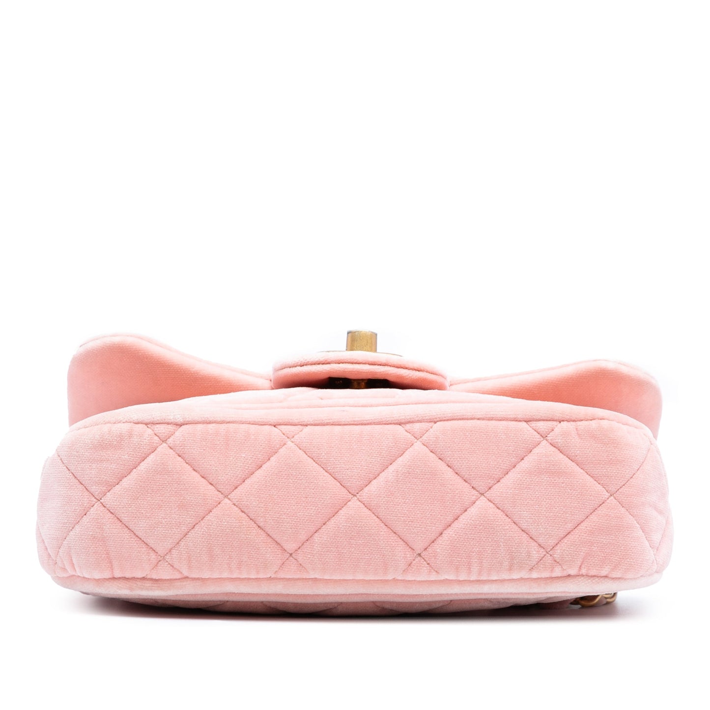 Pink Chanel Mini Quilted Velvet Double Frame Flap Crossbody Bag
