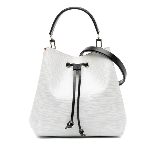 White Louis Vuitton Epi NeoNoe MM Bucket Bag