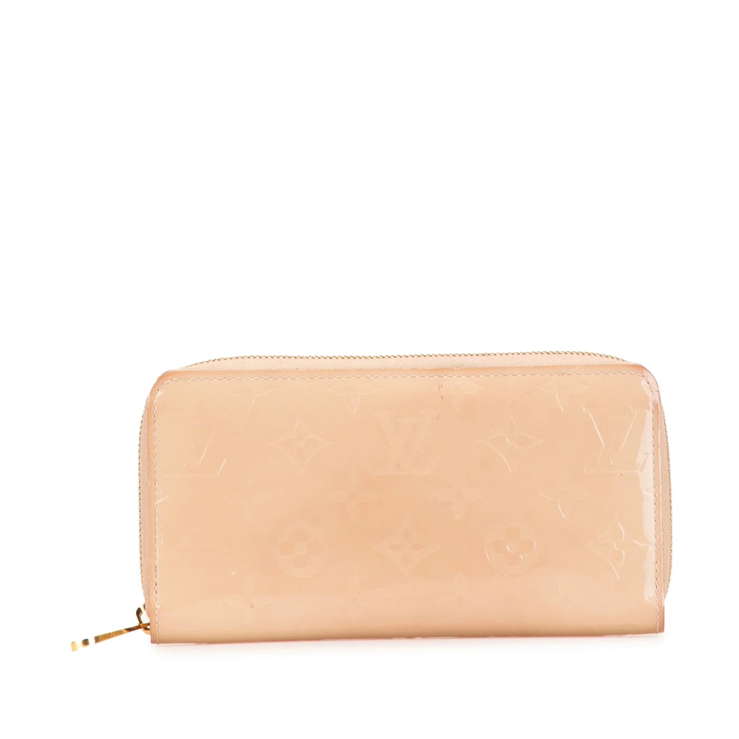 Beige Louis Vuitton Monogram Vernis Zippy Long Wallet