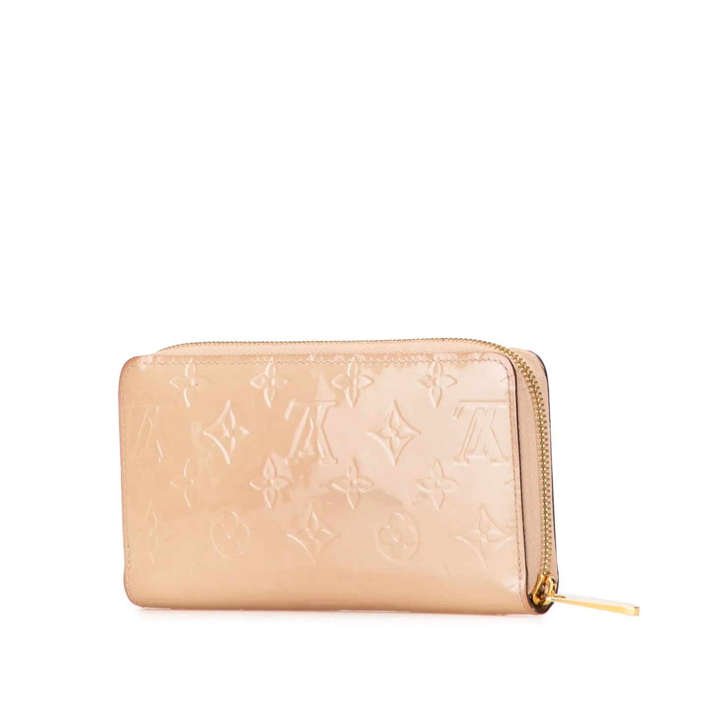 Beige Louis Vuitton Monogram Vernis Zippy Long Wallet