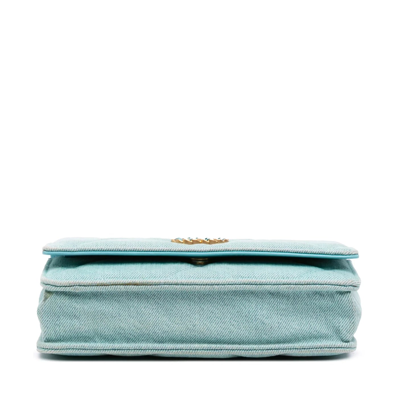 Blue Chanel Denim 19 Wallet on Chain Satchel