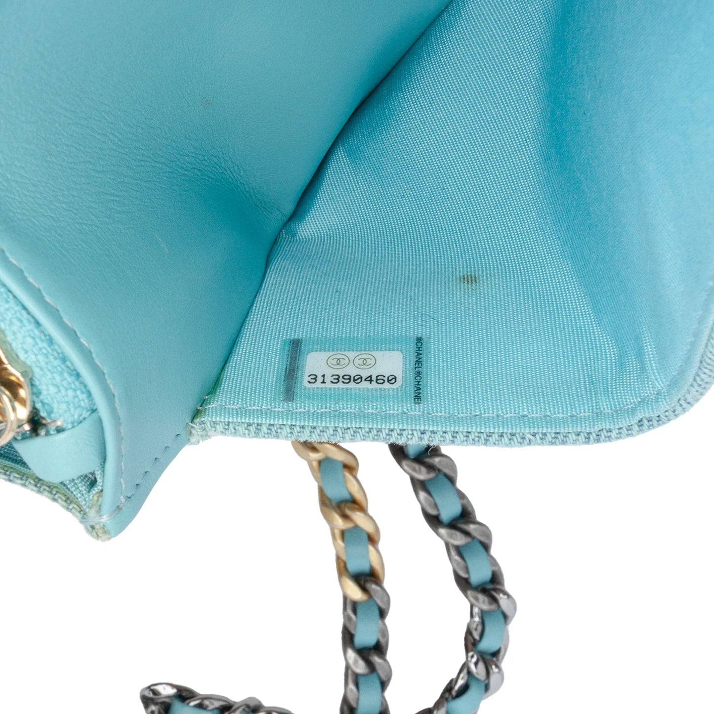 Blue Chanel Denim 19 Wallet on Chain Satchel