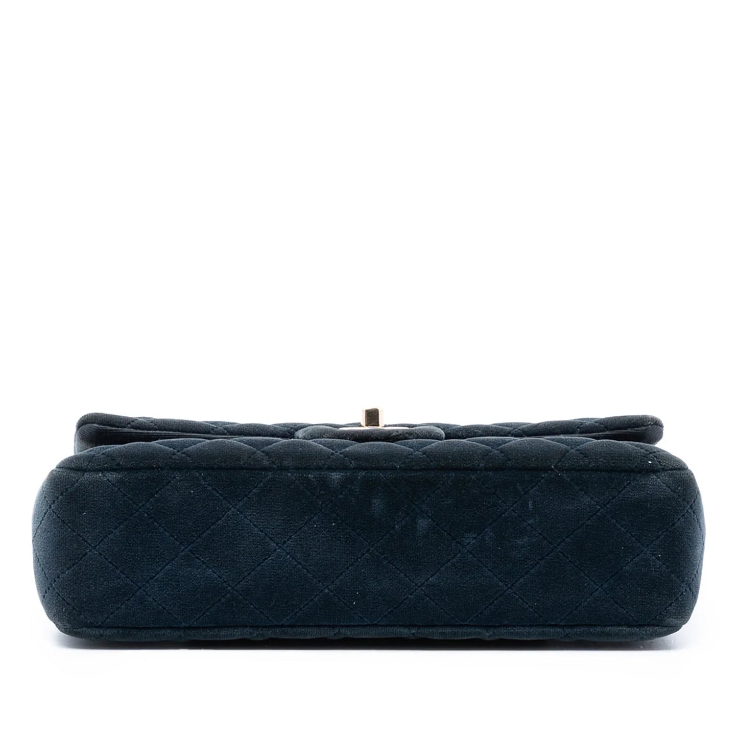Blue Chanel Medium Classic Velvet Double Flap Shoulder Bag