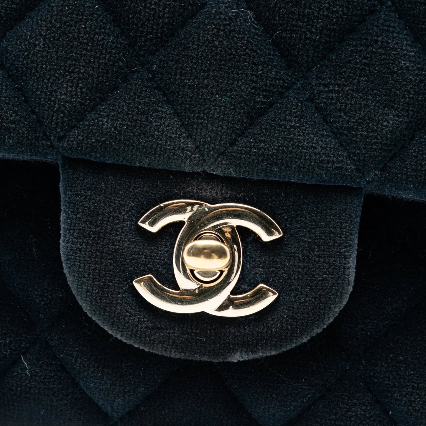 Blue Chanel Medium Classic Velvet Double Flap Shoulder Bag