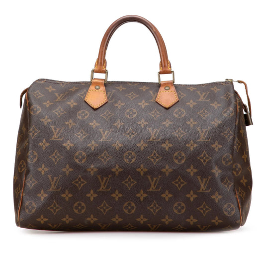 Brown Louis Vuitton Monogram Speedy 35 Boston Bag
