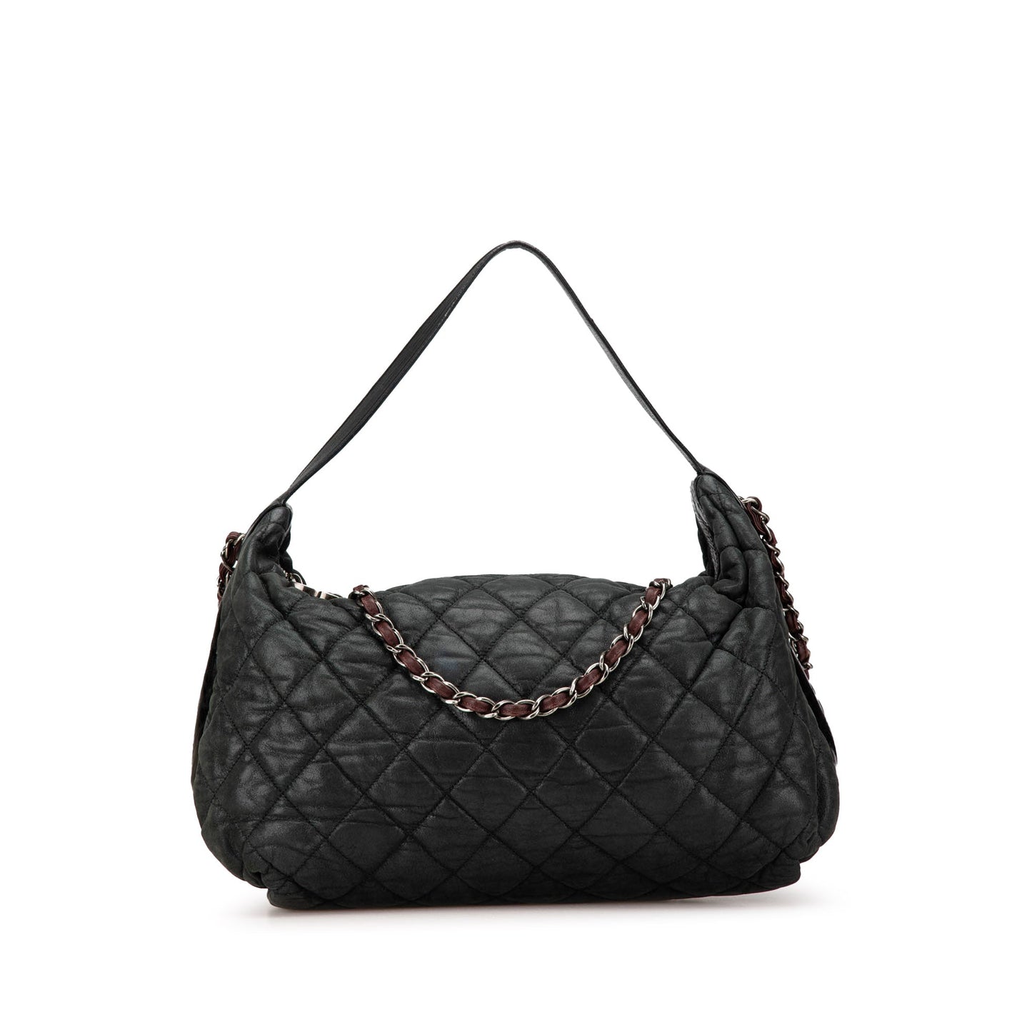 Black Chanel Quilted Iridescent Calfskin Coco Daily Satchel