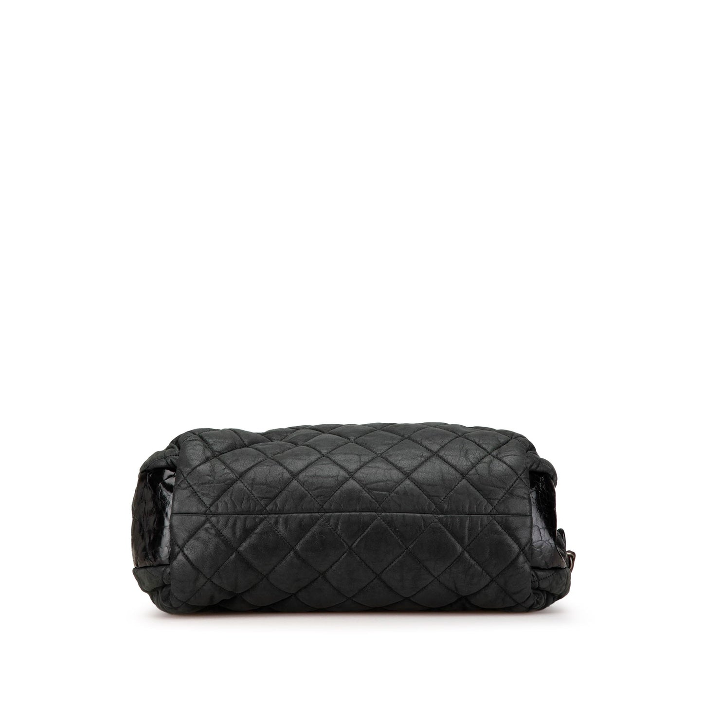 Black Chanel Quilted Iridescent Calfskin Coco Daily Satchel