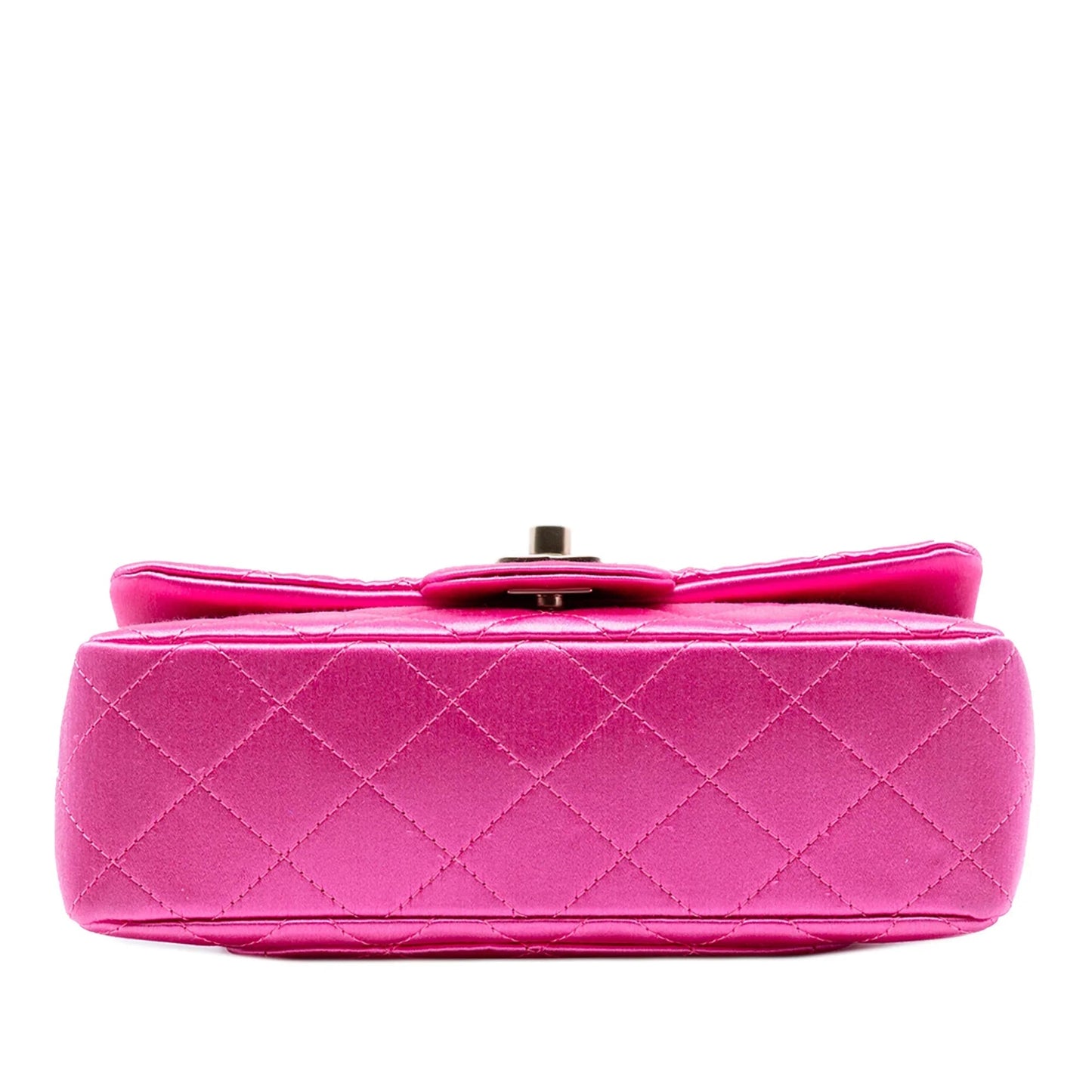 Pink Chanel Mini Rectangular Classic Satin Single Flap Crossbody Bag