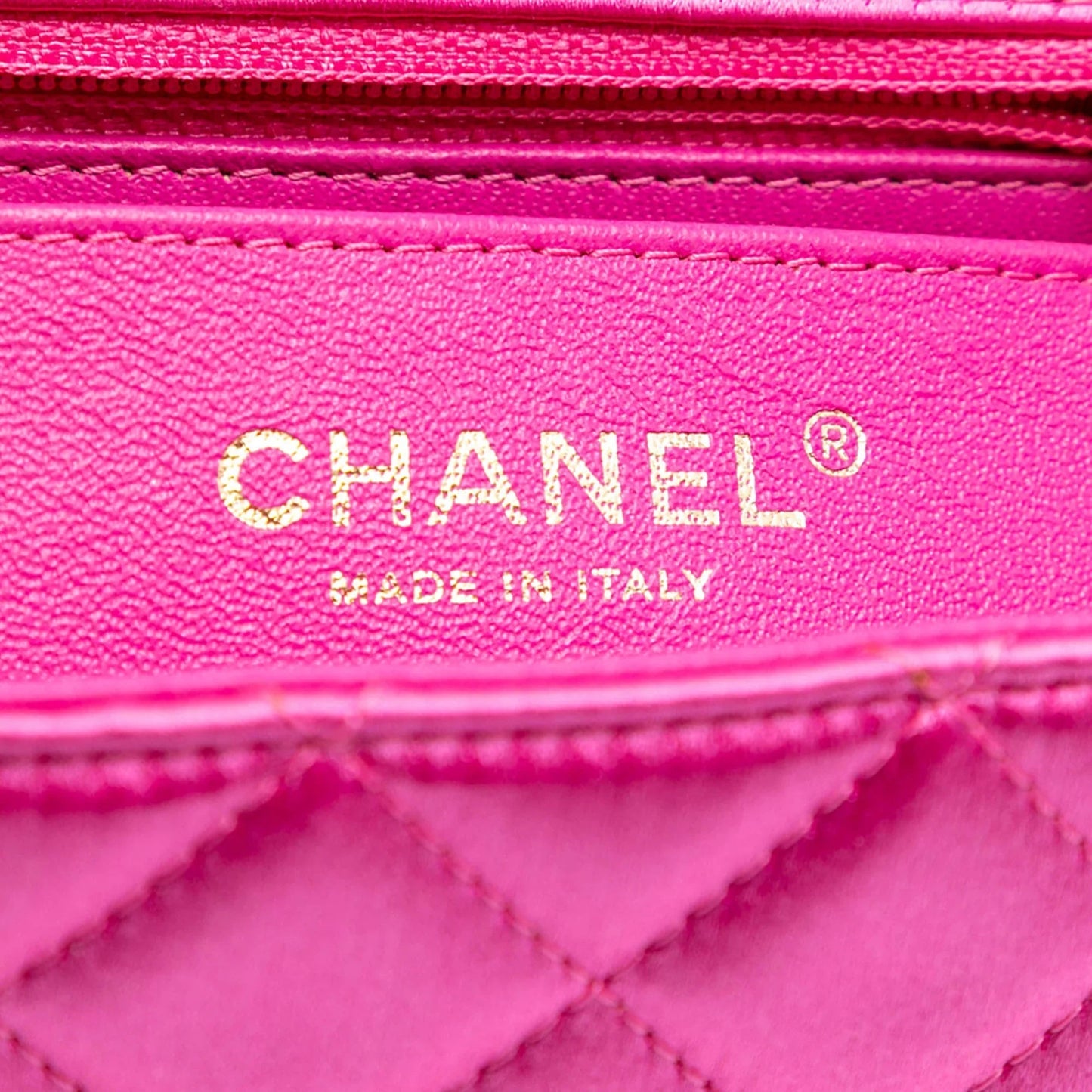 Pink Chanel Mini Rectangular Classic Satin Single Flap Crossbody Bag