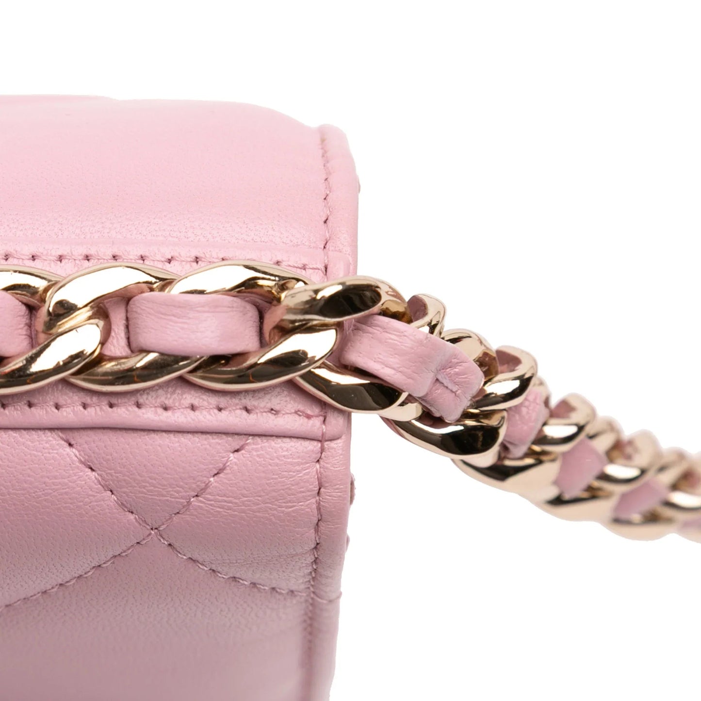 Pink Chanel Quilted Lambskin 19 Wallet on Chain Satchel