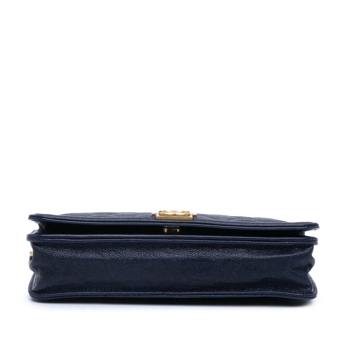 Blue Chanel Quilted Caviar Boy Wallet on Chain Crossbody Bag