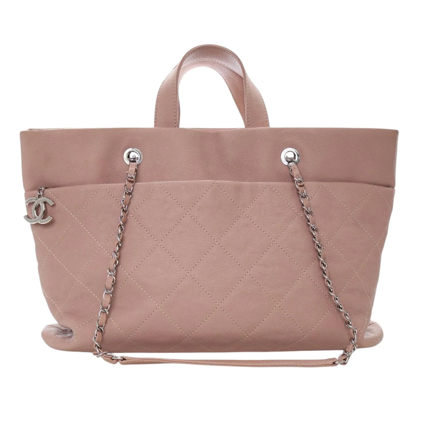 Brown Chanel Quilted Caviar Shopping Tote Satchel