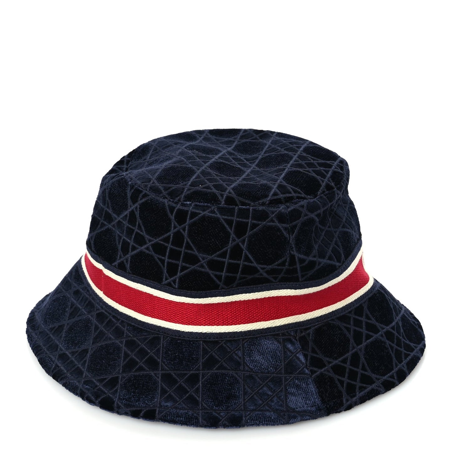 Christian Dior Velvet Cannage Bob Bucket Hat 57 Blue
