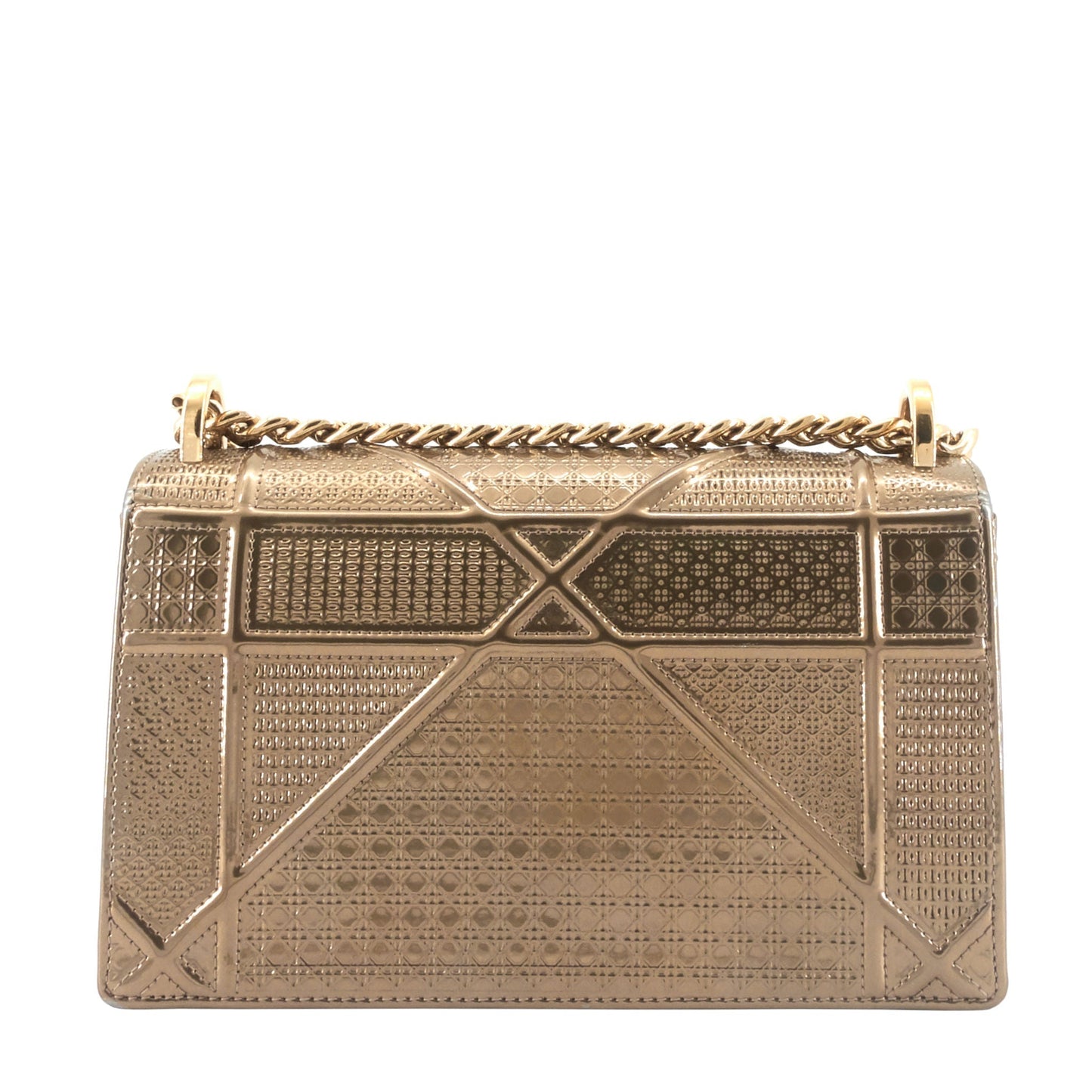 Diorama Medium Metallic Micro Cannage Flap Bag