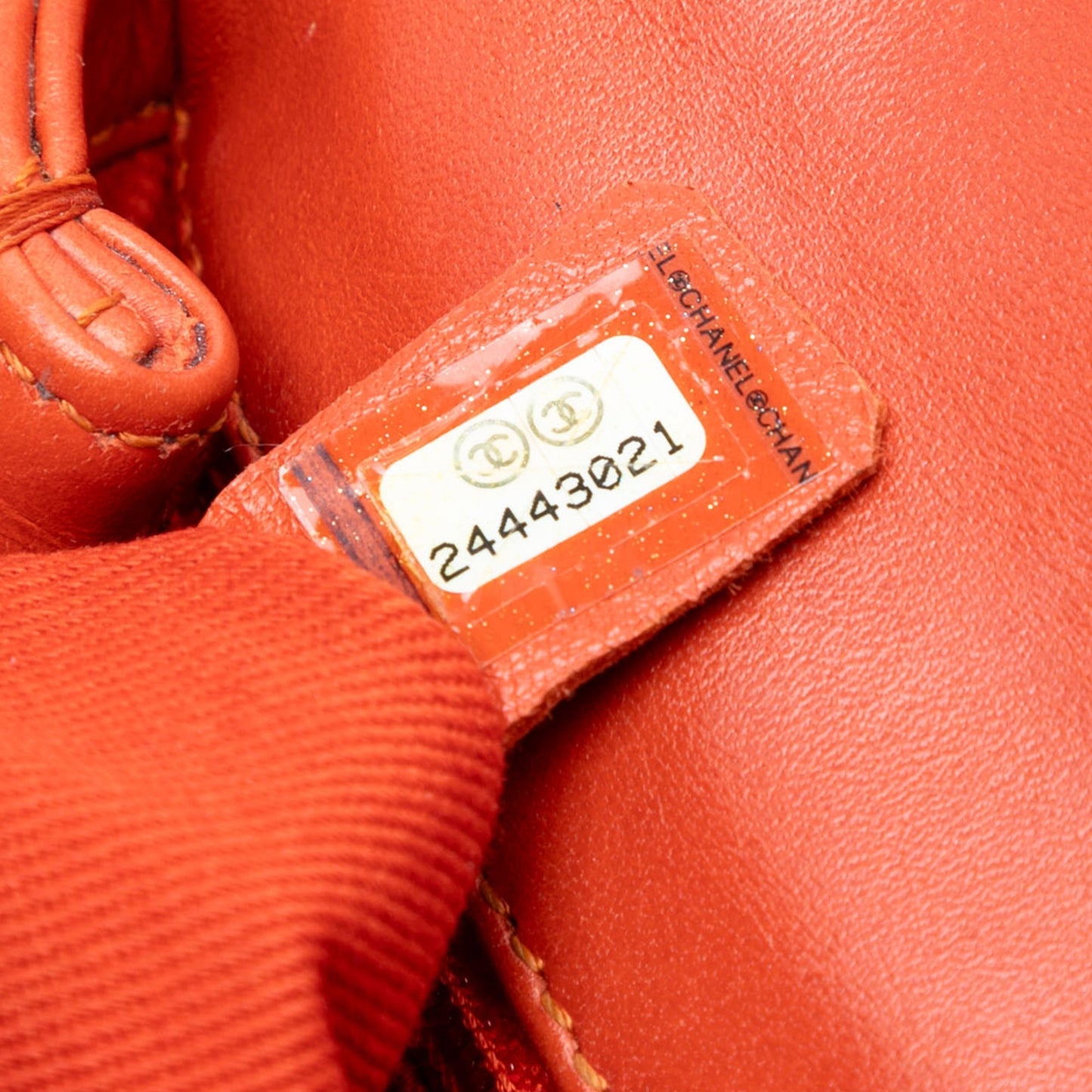 Orange Chanel Mini Chevron Lambskin Coco Top Handle Bag Satchel