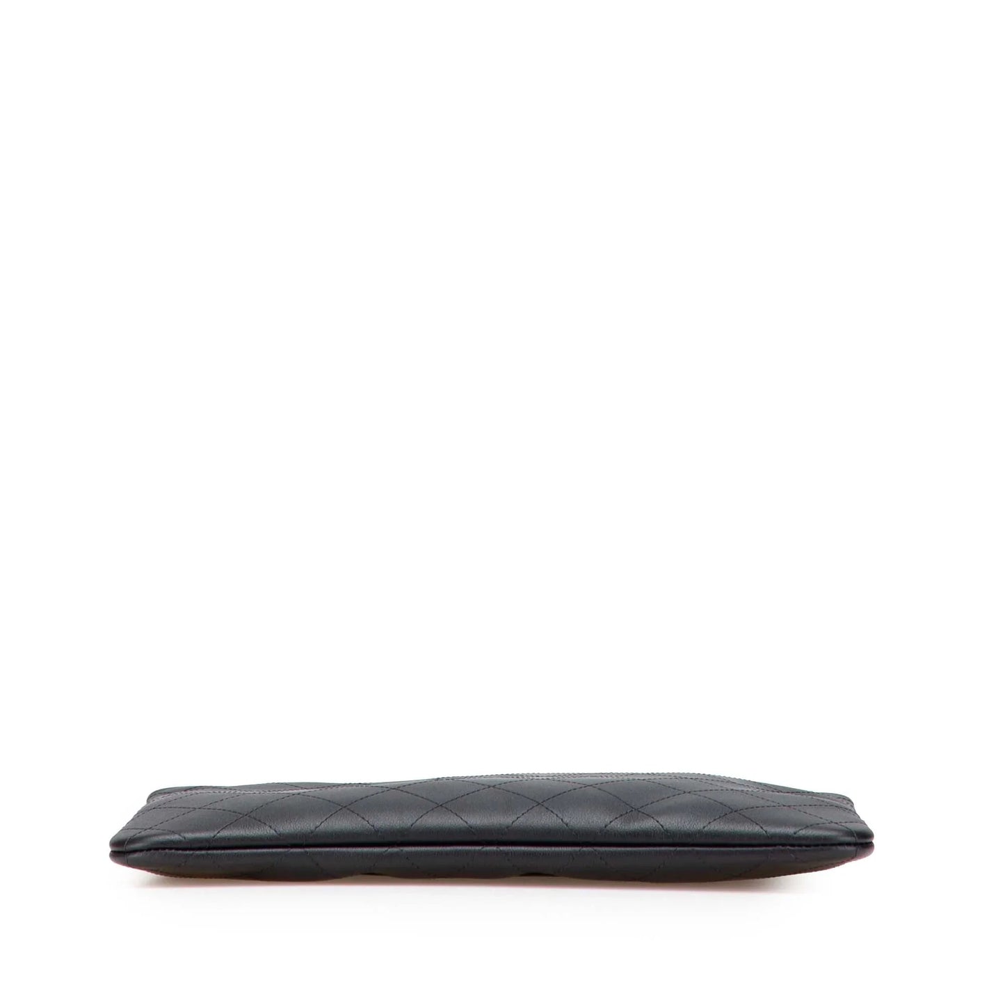 Black Chanel Medium Stitched Calfskin CC Cosmetic Case Clutch Bag