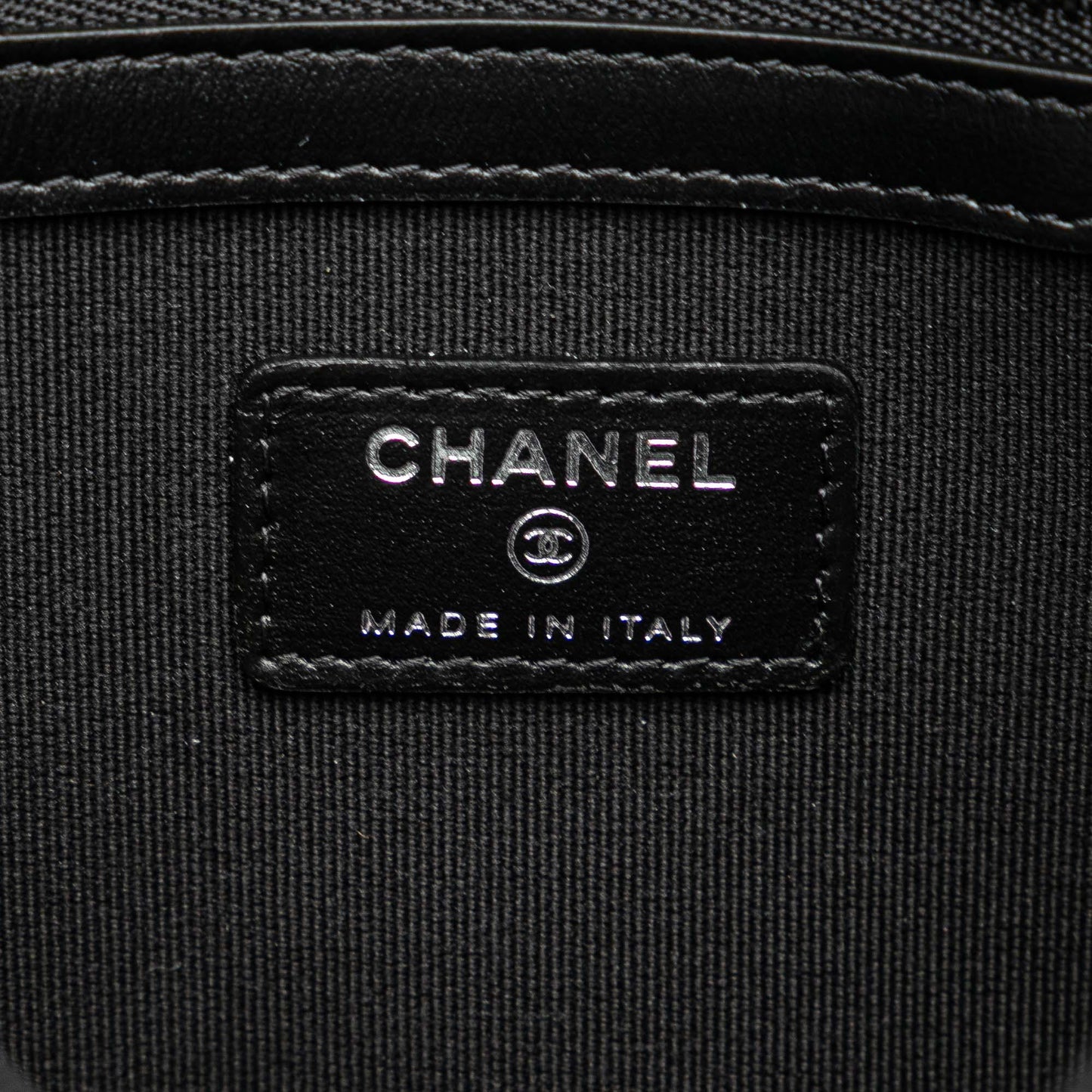 Black Chanel Medium Stitched Calfskin CC Cosmetic Case Clutch Bag
