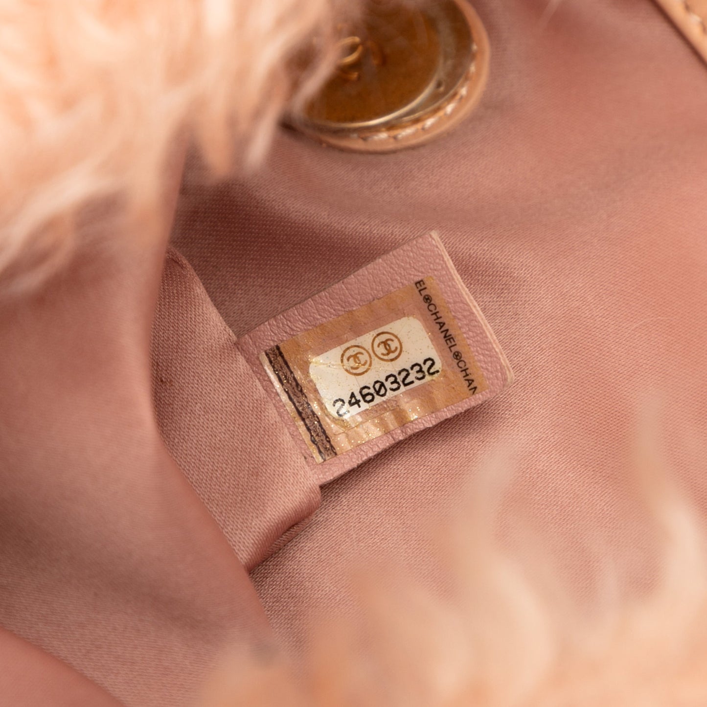 Pink Chanel CC Fantasy Fur Clutch with Chain